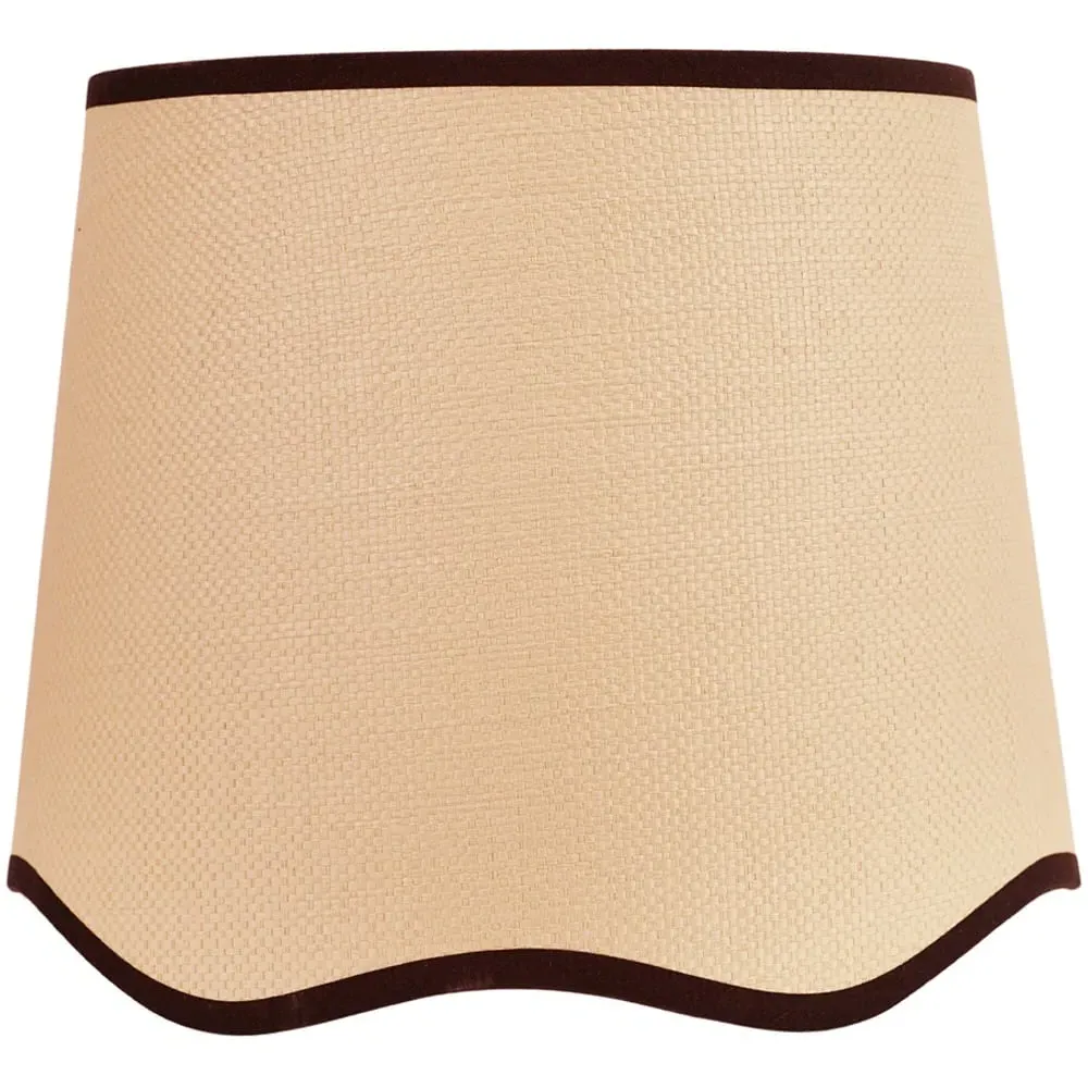 Dutton Large Scallop Edge Lamp Shade - Cream, Black Trim