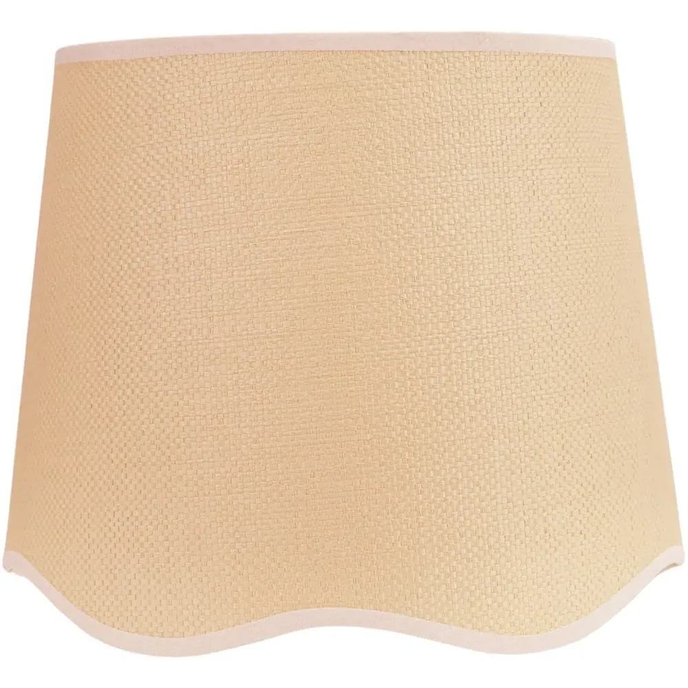 Dutton Large Scallop Edge Lamp Shade - Cream, White Trim