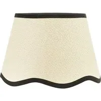 Dutton Small Scallop Edge Lamp Shade - Cream, Black Trim