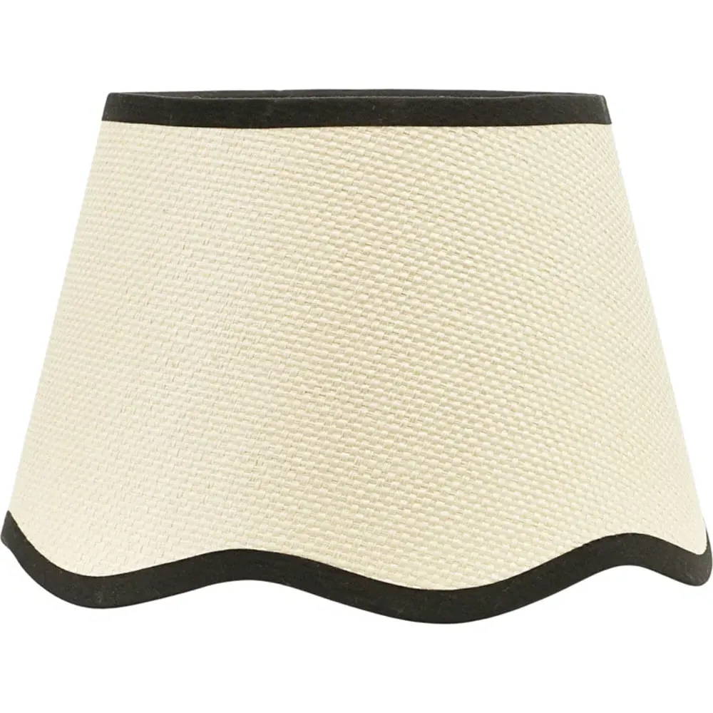 Dutton Small Scallop Edge Lamp Shade - Cream, Black Trim image