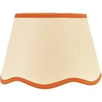 Dutton Small Scallop Edge Lamp Shade - Cream, Rust Trim