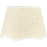 Dutton Small Scallop Edge Lamp Shade - Cream, White Trim