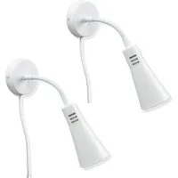 Edwards Flexi Neck Cone Plug-in LED Wall Light 2 Pack - White