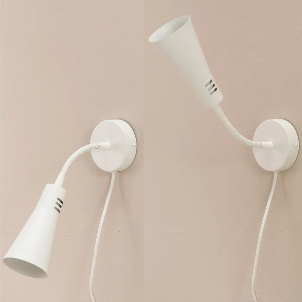Edwards Flexi Neck Cone Plug-in LED Wall Light - White