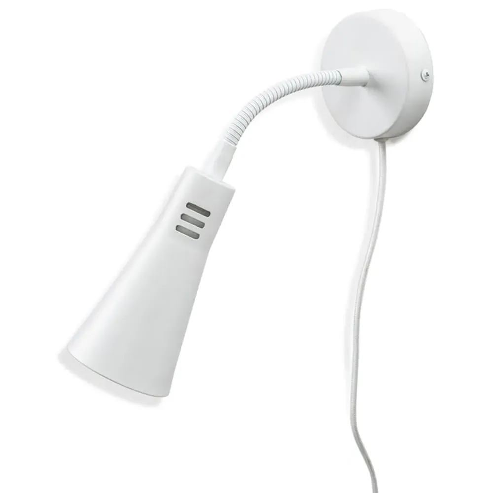 Edwards Flexi Neck Cone Plug-in LED Wall Light - White image