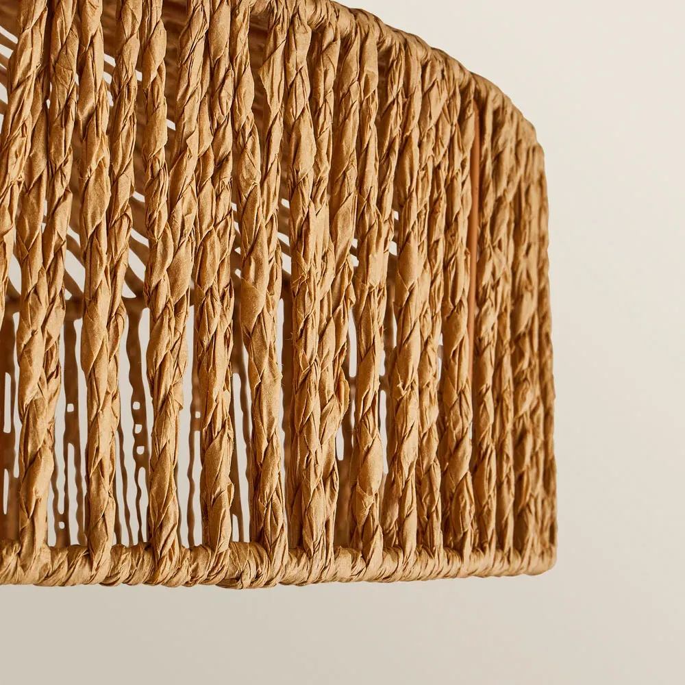Elcano Woven Rope Ceiling Pendant Light Shade - Brown