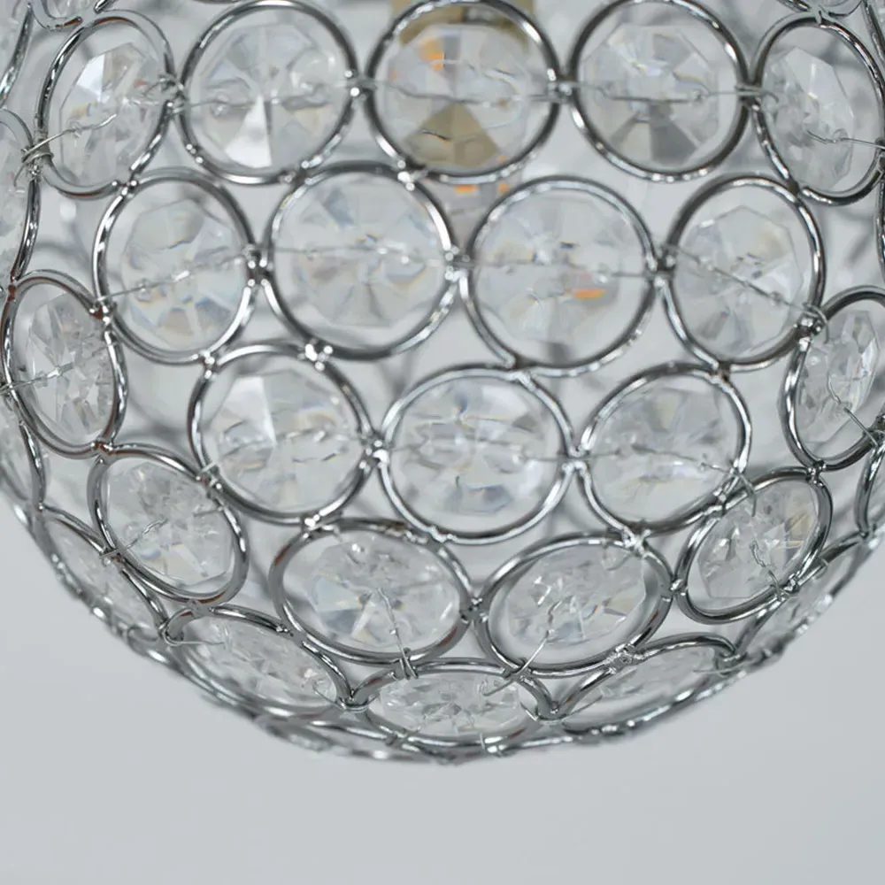 Ella Sphere Globe Jewel LED Flush Ceiling Light - Chrome