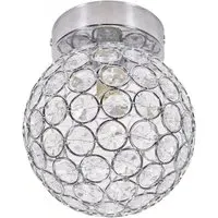 Ella Sphere Globe Jewel LED Flush Ceiling Light - Chrome