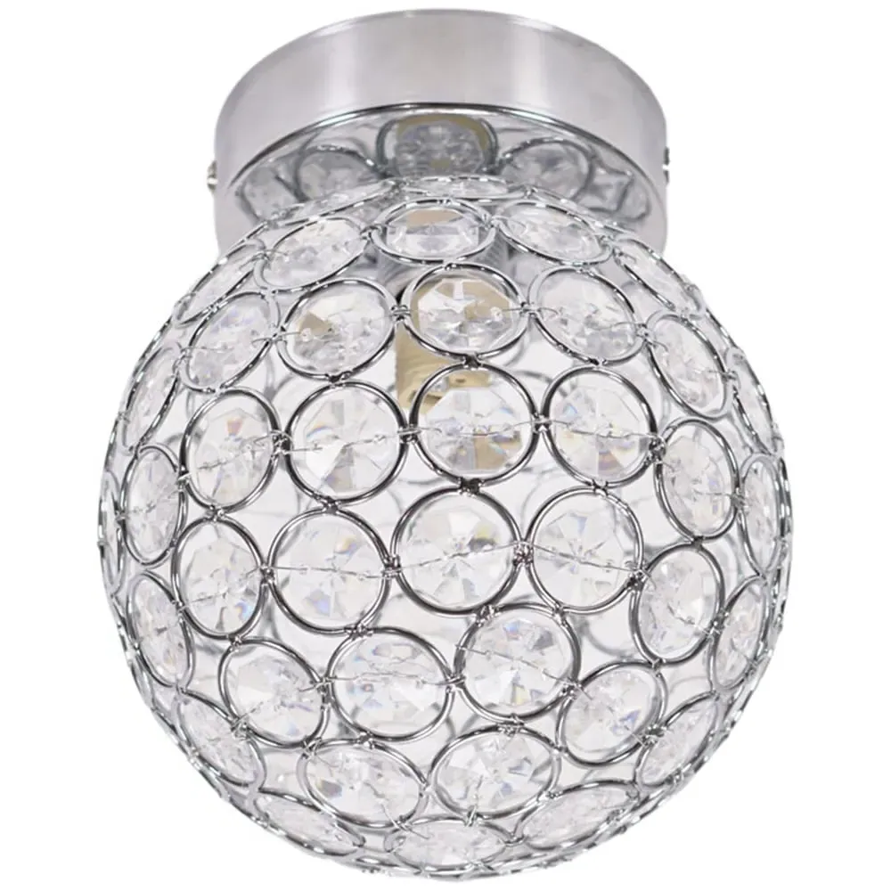 Ella Sphere Globe Jewel LED Flush Ceiling Light - Chrome image
