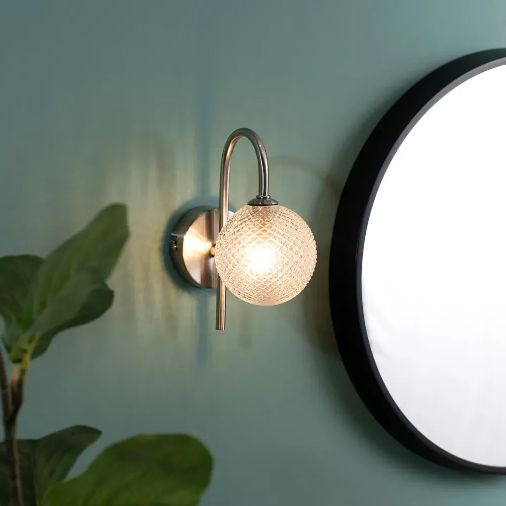 Elle Curved LED Wall Light - Silver, Chrome