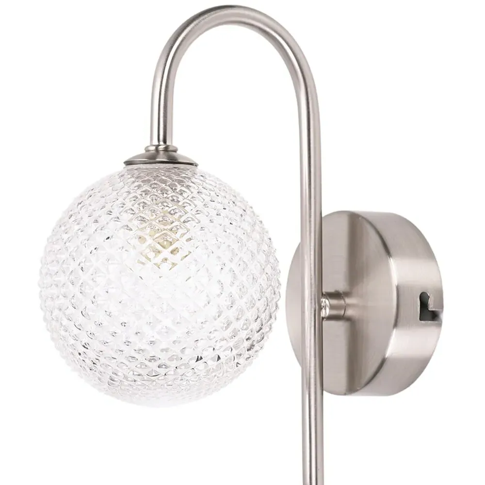 Elle Curved LED Wall Light - Silver, Chrome image