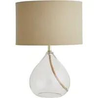 Eloise Drum Shade Table Lamp - White, Glass
