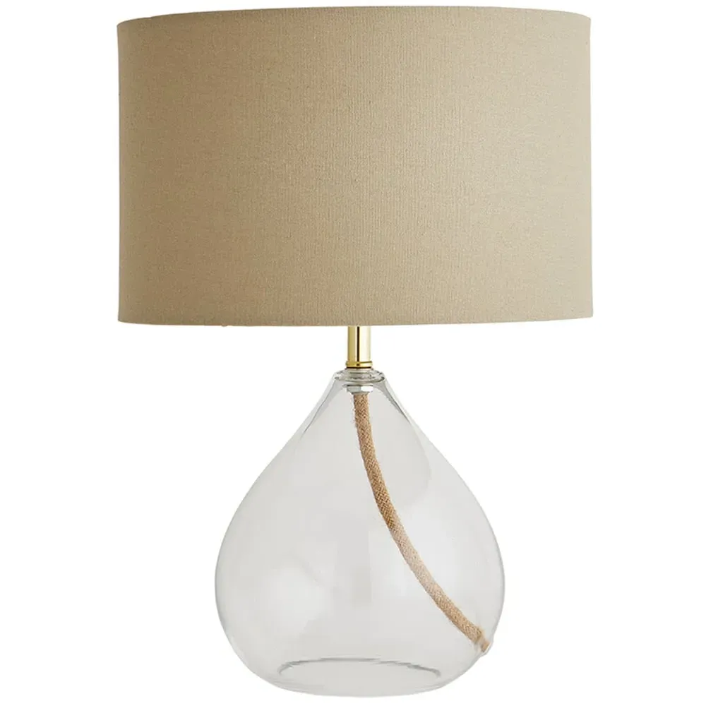 Eloise Drum Shade Table Lamp - White, Glass image
