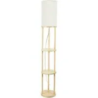 Elsa 3 Shelf Wooden LED Floor Lamp - Cream