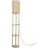 Elsa 3 Tier Floor Lamp with Shelves - Cream, Natural Wood
