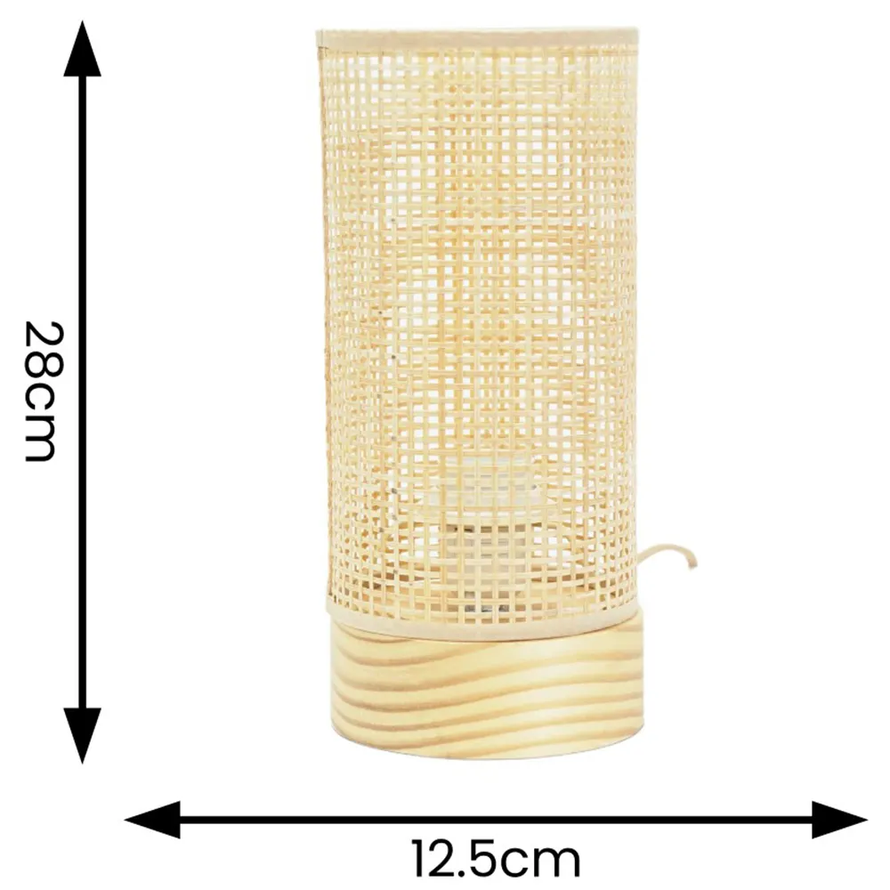 Elsa Bamboo Shade LED Table Lamp - Cream, Bamboo