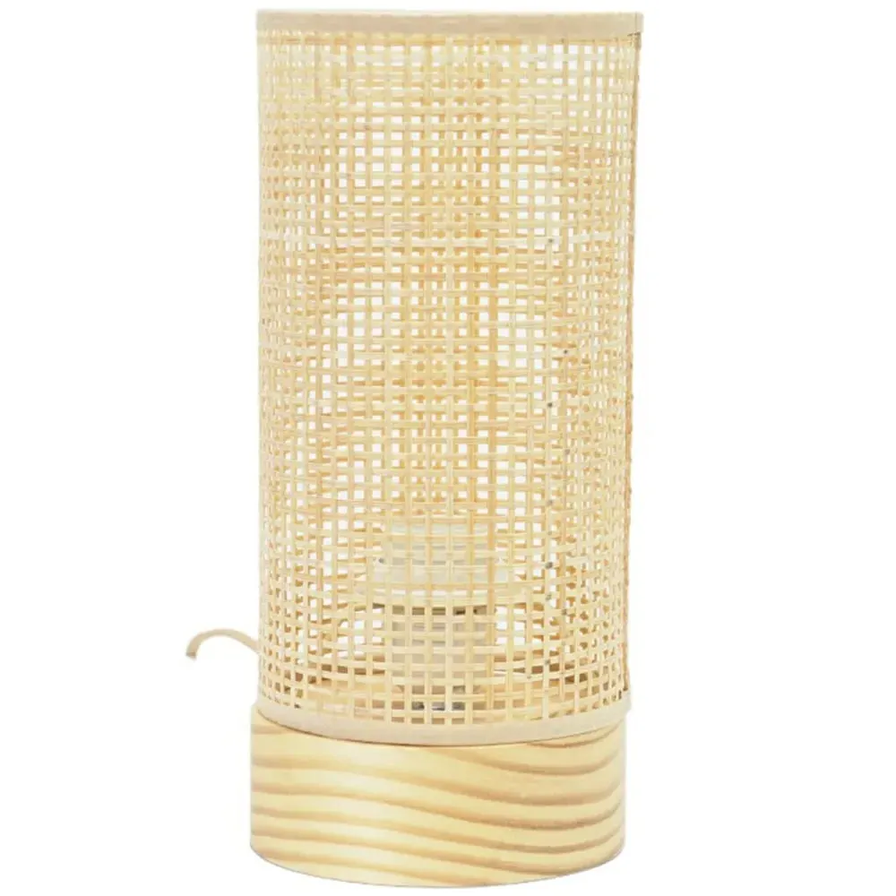 Elsa Bamboo Shade LED Table Lamp - Cream, Bamboo image