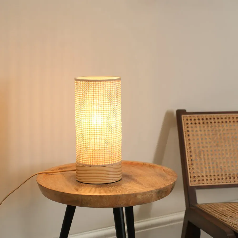 Elsa Set of 2 Bamboo Shade LED Table Lamps - Cream, Bamboo