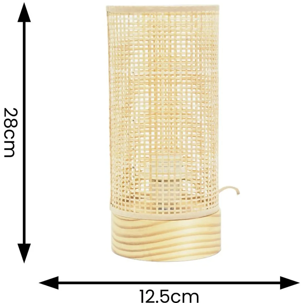 Elsa Set of 2 Bamboo Shade LED Table Lamps - Cream, Bamboo