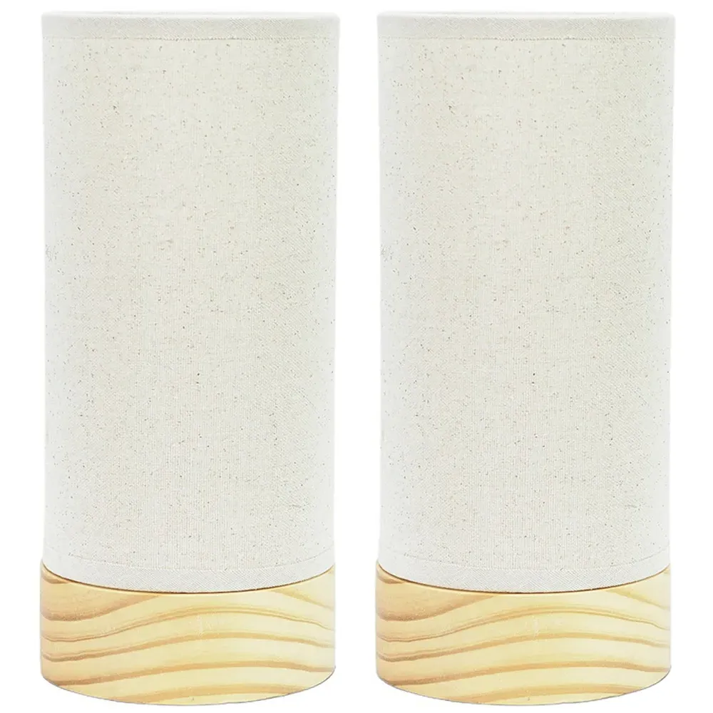 Elsa Set of 2 Bamboo Shade LED Table Lamps - Cream, Bamboo