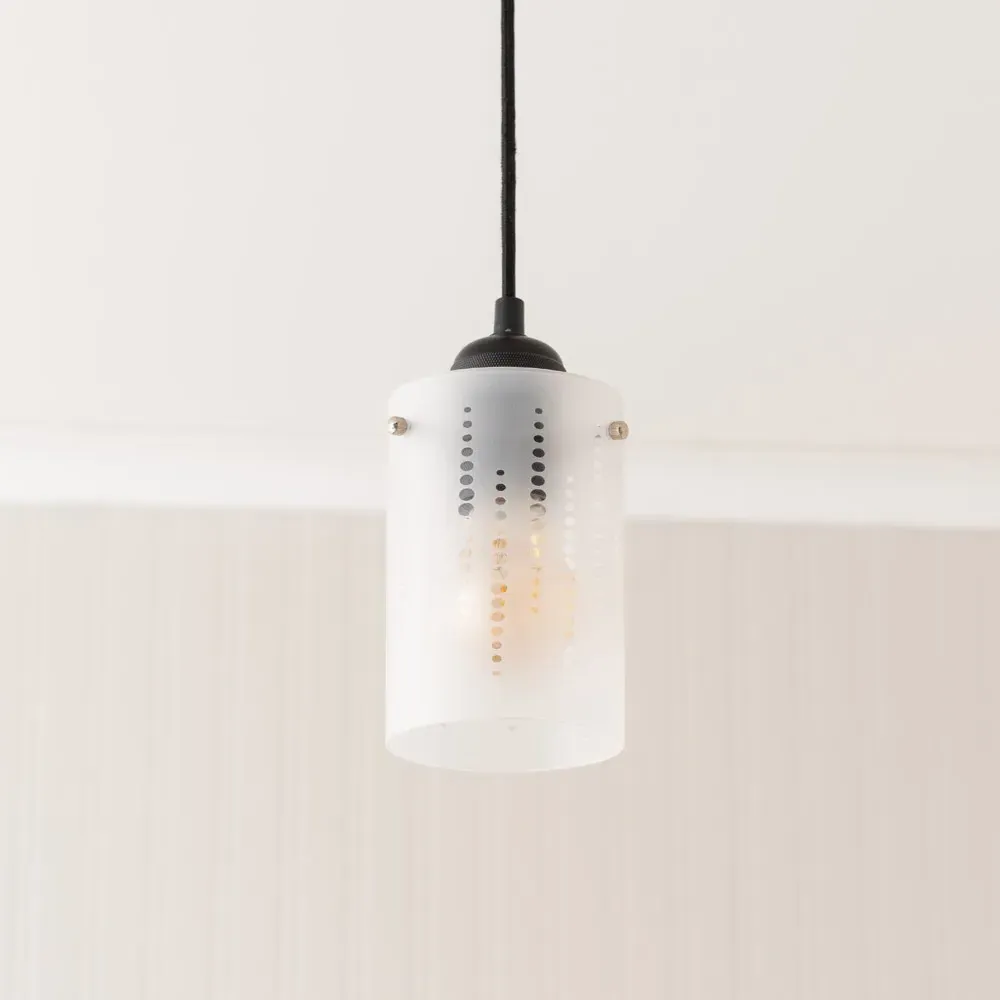 Elsie Small Cylinder Ceiling Lamp Shade - White, Frosted Glass