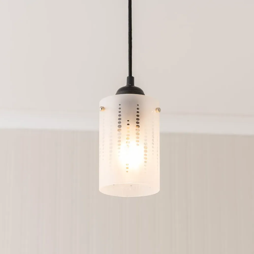 Elsie Small Cylinder Ceiling Lamp Shade - White, Frosted Glass