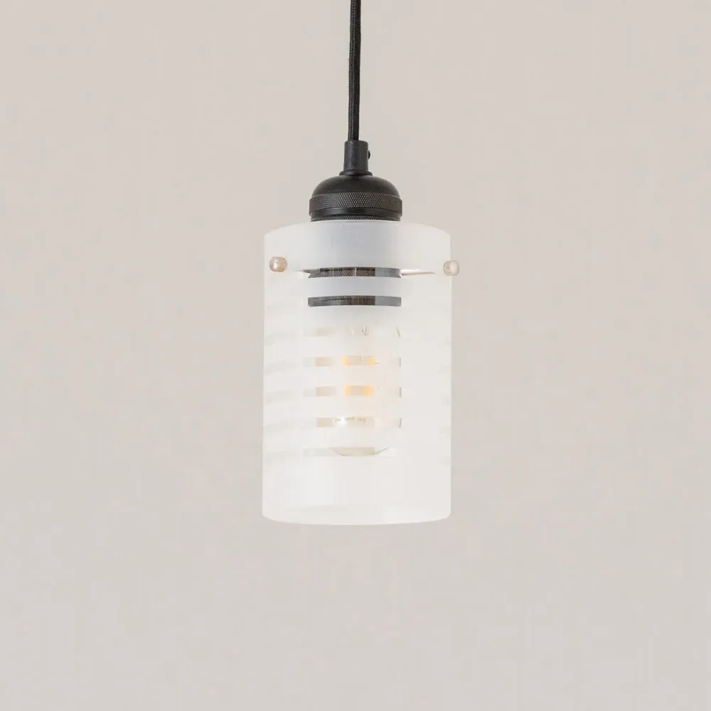 Elsie Small Cylinder Lamp Shade - White, Frosted Glass