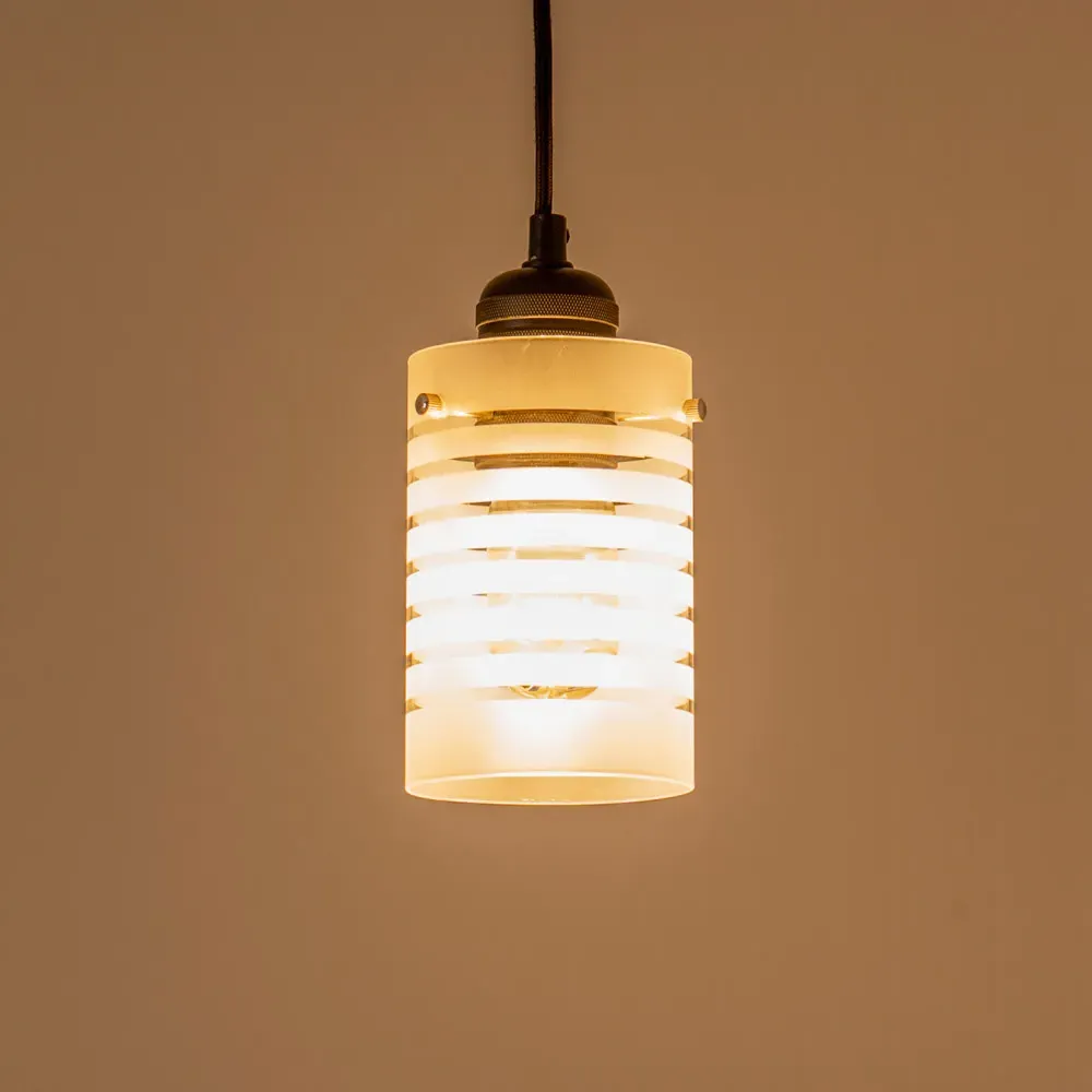 Elsie Small Cylinder Lamp Shade - White, Frosted Glass