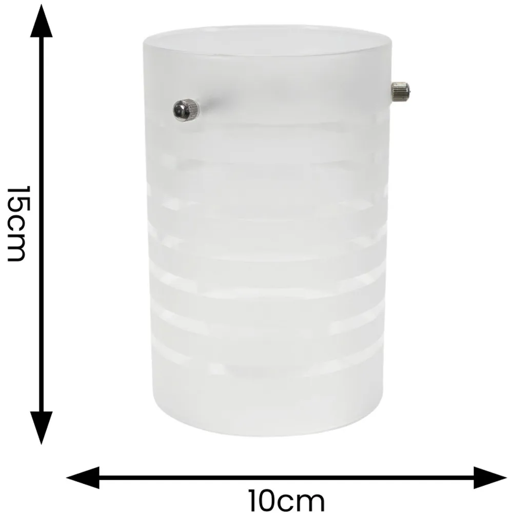 Elsie Small Cylinder Lamp Shade - White, Frosted Glass