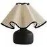 Emilia Round Table Lamp with Wave Shade - Black, Ceramic