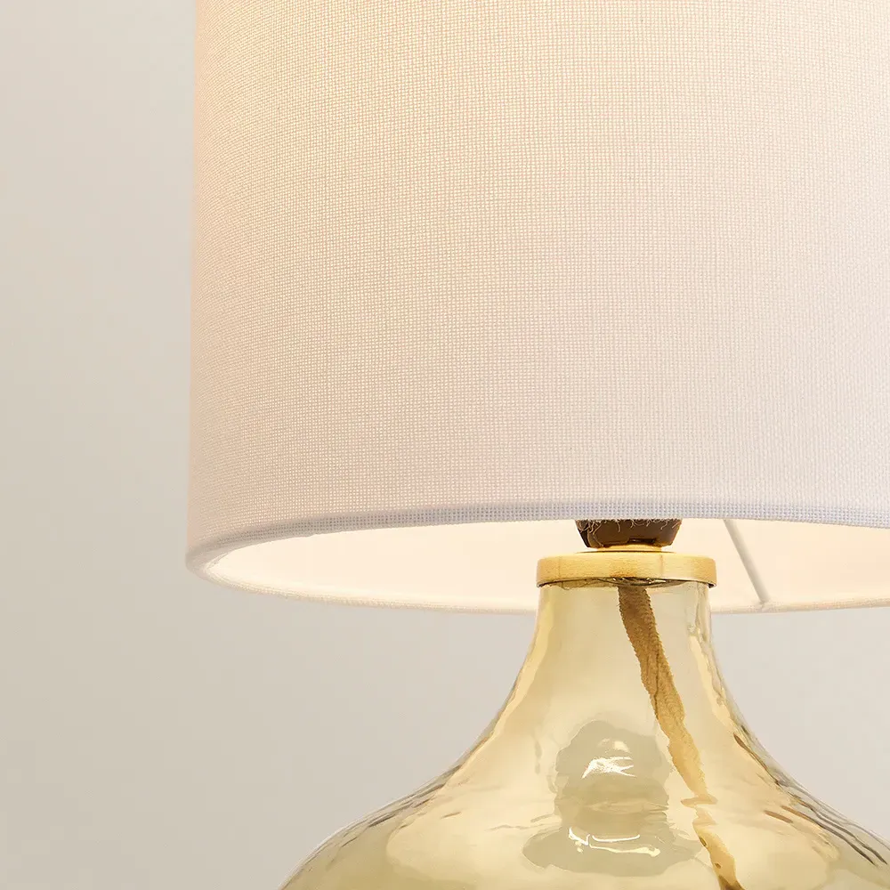 Emily Drum Shade Table Lamp - Green, Glass