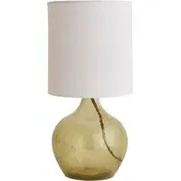 Emily Drum Shade Table Lamp - Green, Glass