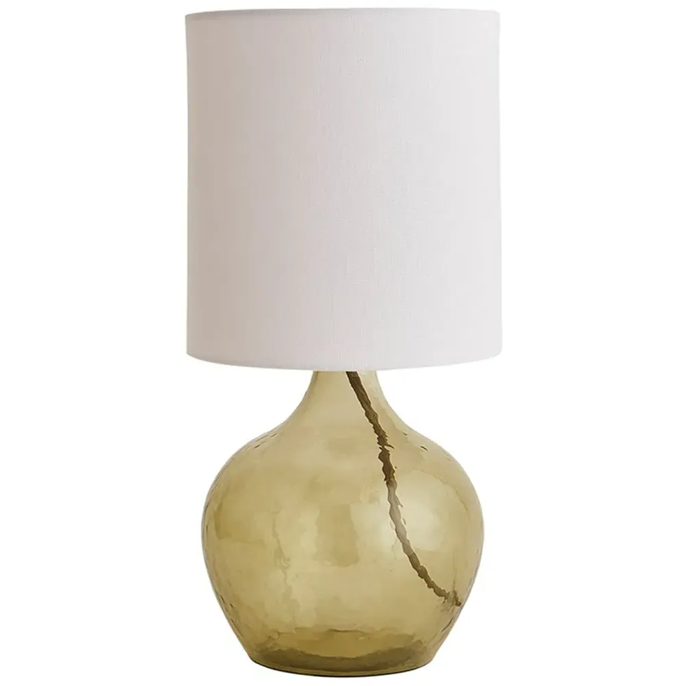 Emily Drum Shade Table Lamp - Green, Glass