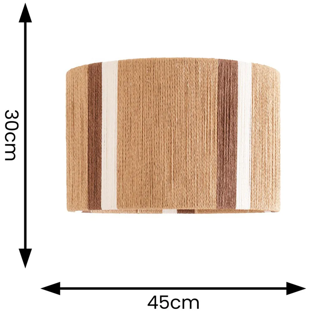 Erica Striped Drum Ceiling Pendant Lamp Shade - Brown, Rattan