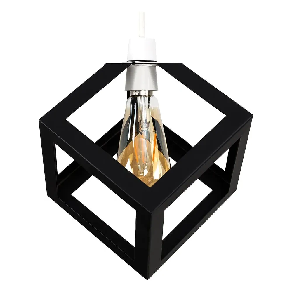 Eschor Puzzle Cube Pendant Light Shade - Black, Metal