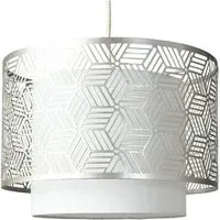 Eugene Geo Drum Pendant Light Shade - Grey, Metal
