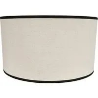 Eva Large Drum Lamp Shade with Black Trim - Cream, Linen