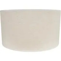 Eva Large Drum Lamp Shade with White Trim - Cream, Linen