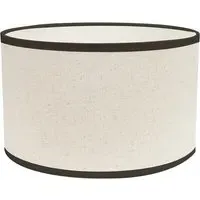 Eva Small Drum Lamp Shade with Black Trim - Cream, Linen