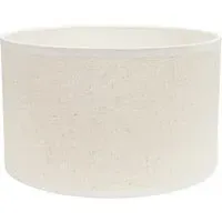 Eva Small Drum Lamp Shade with White Trim - Cream, Linen