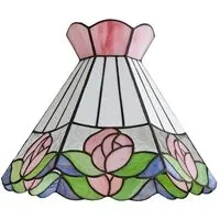 Evelyn Tiffany Rose Glass Ceiling Pendant Lamp Shade - Multi