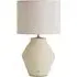Finn Rechargeable Table Lamp with Linen Shade - Cream, Ceramic