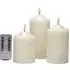 Flickering LED Candles with Remote Control 3 Pack - White
