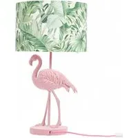 Flo Jungle Shade Flamingo LED Table Lamp - Pink, Velvet