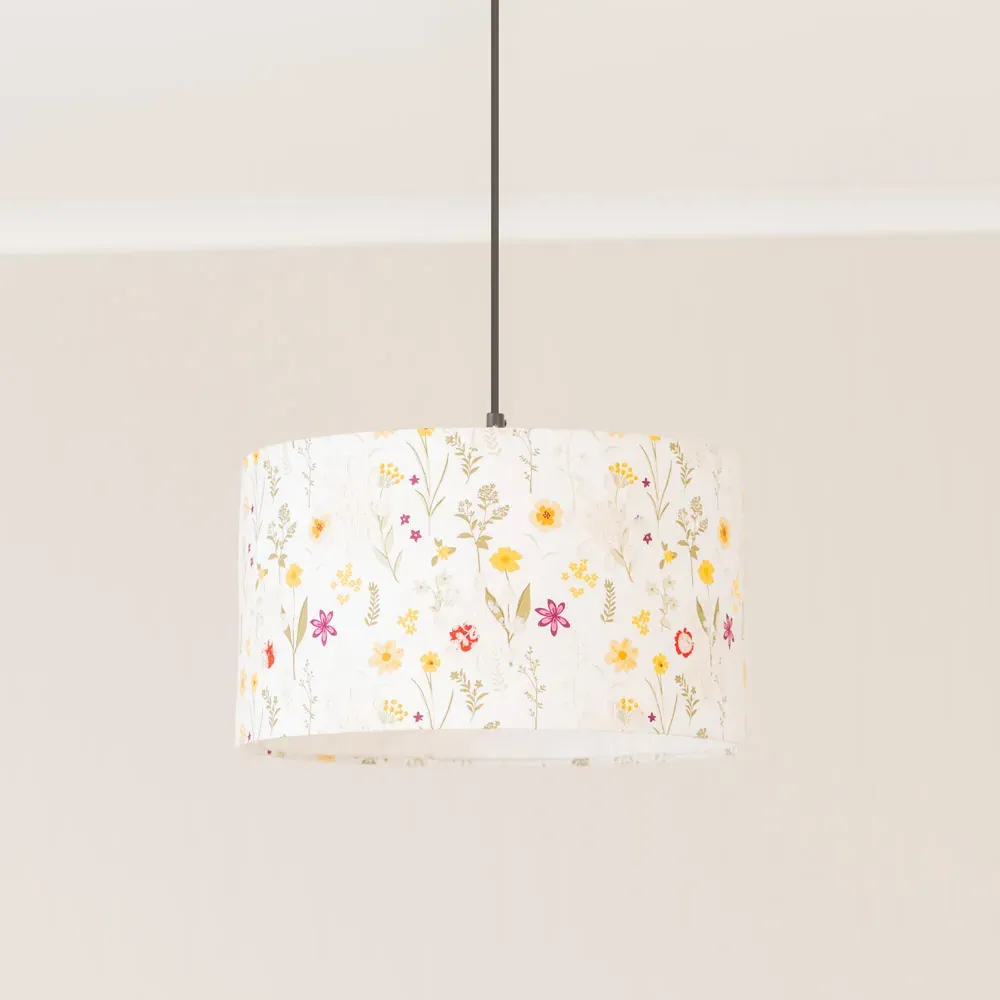 Flora Medium Drum Lamp Shade - Cream