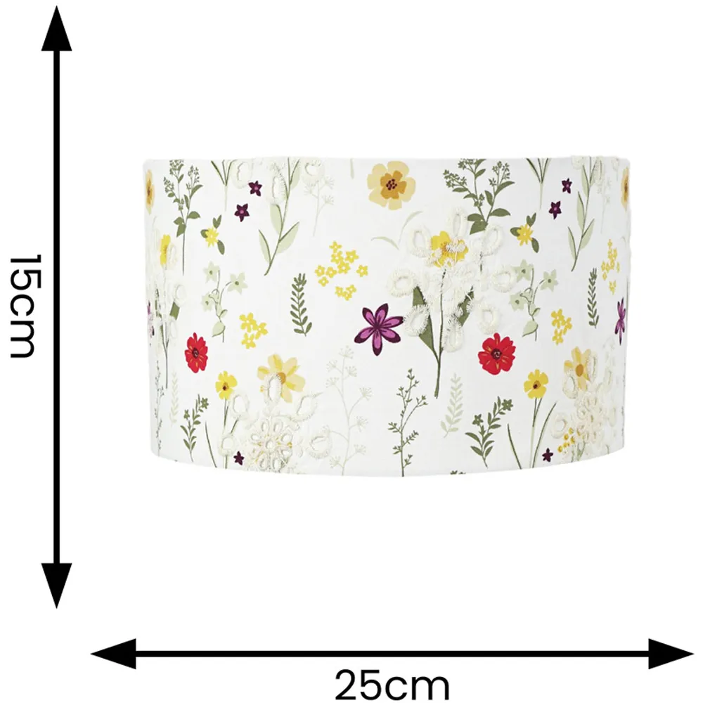 Flora Small Drum Lamp Shade - Cream