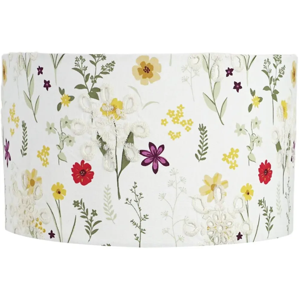 Flora Small Drum Lamp Shade - Cream image