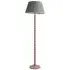 Floral Pleated Shade Bobbin LED Floor Lamp - Pink, Wood