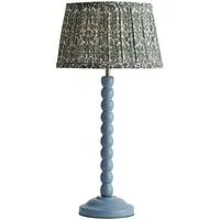 Floral Pleated Shade Bobbin LED Table Lamp - Blue, Wood