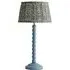 Floral Pleated Shade Bobbin LED Table Lamp - Blue, Wood